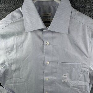 NWT Joseph Abboud Cotton Long Sleeve Button Up Shirt 14.5 32/33 Non Iron Check